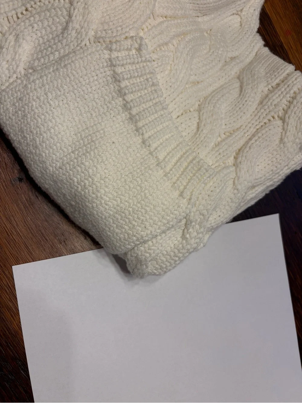 BOHO Style POL Brand Off White Cable-Knit Hooded Turtleneck Sweater